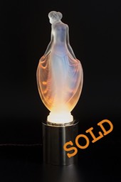 Opalescent Etling sculptural glass lamp / veilleuse