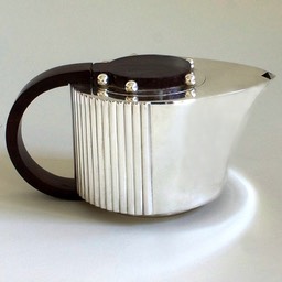Jean-Emile Puiforcat "Etchea" silver-plated Art Deco Teapot