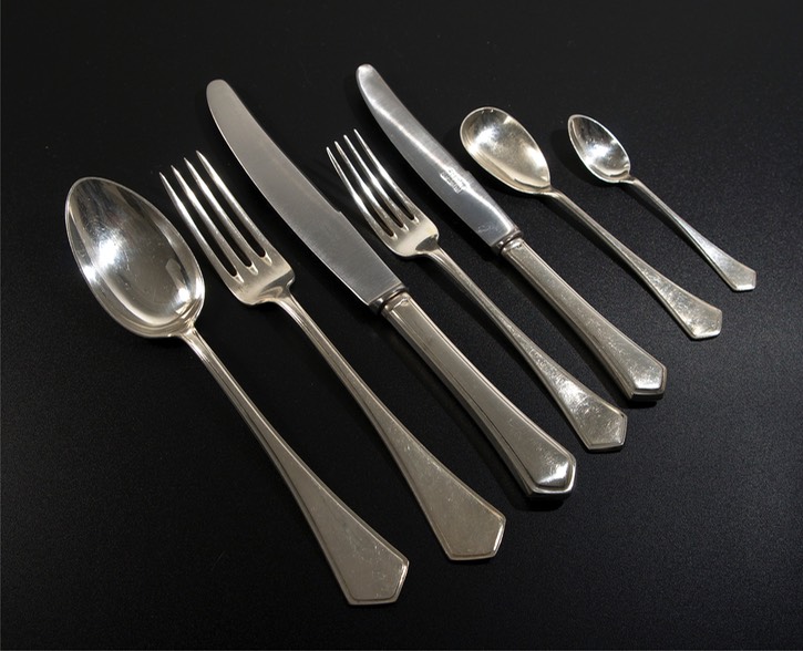 Sterling-Silver-Art-Deco-Austrian-Cutlery-Canteen-D